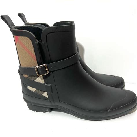 burberry riddlestone check short rubber rain boots|net a porter Burberry rain boots.